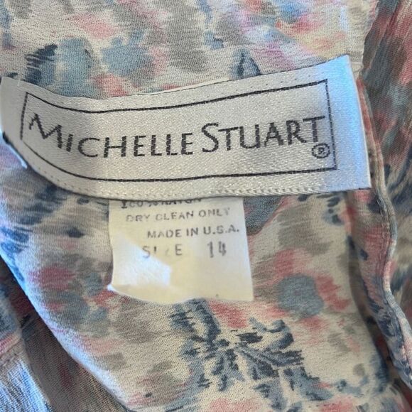 Michelle Stuart Cottage Core Prairie Core Floral Dress Sz.14 - Picture 3 of 4